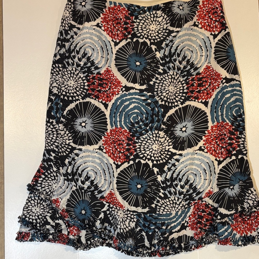mac & jac A-Line Skirt - Black, Red, Blue Floral -49sku